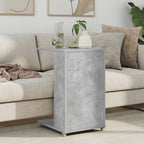 Tavolo laterale con ruota Grigio cemento 40 x 35 x 60 cm