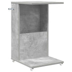 Tavolo laterale con ruota Grigio cemento 40 x 35 x 60 cm