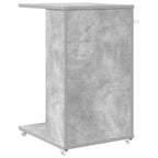 Tavolo laterale con ruota Grigio cemento 40 x 35 x 60 cm