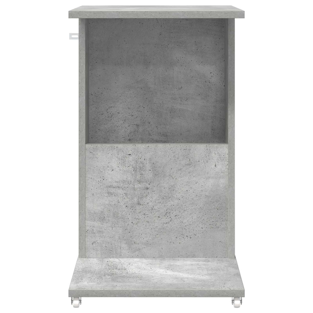 Tavolo laterale con ruota Grigio cemento 40 x 35 x 60 cm