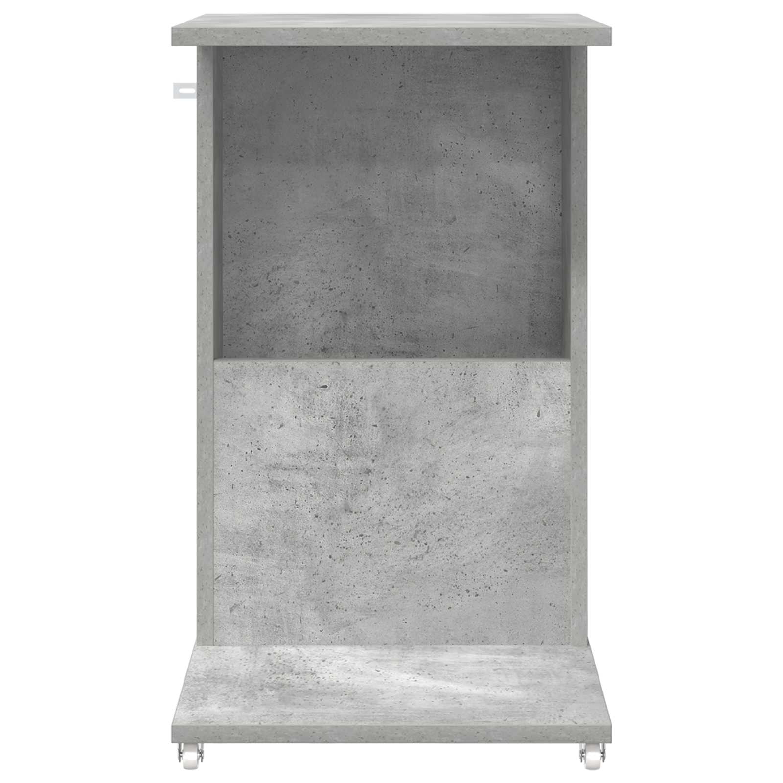 Tavolo laterale con ruota Grigio cemento 40 x 35 x 60 cm