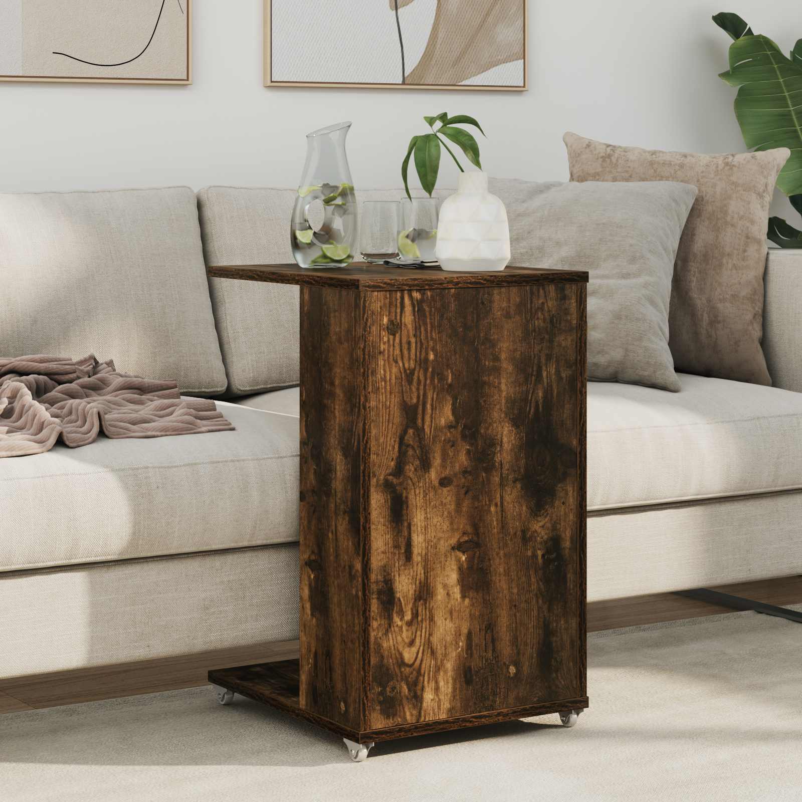 Tavolo laterale Rovere fumé 40 x 35 x 60 cm Legno multistrato
