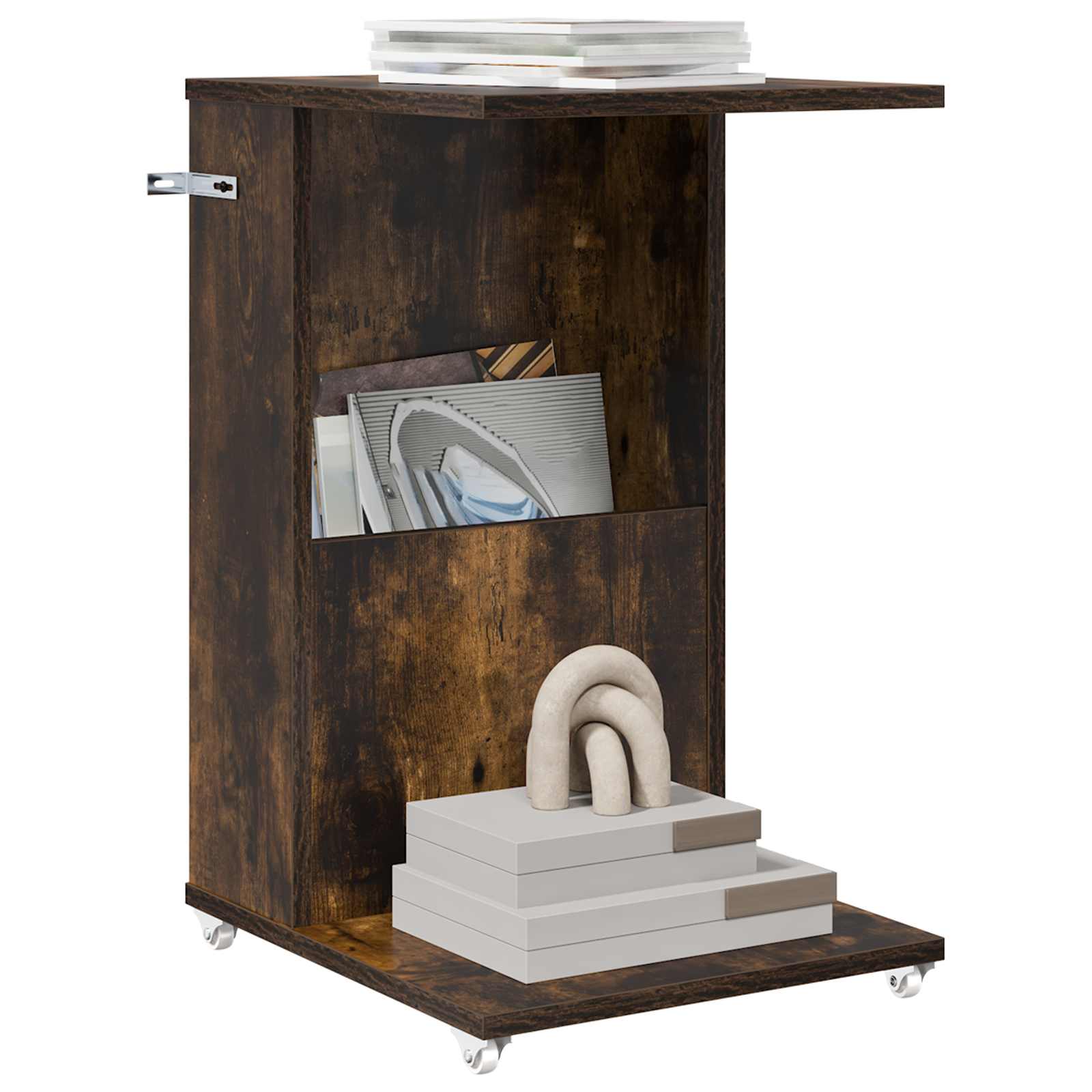 Tavolo laterale Rovere fumé 40 x 35 x 60 cm Legno multistrato