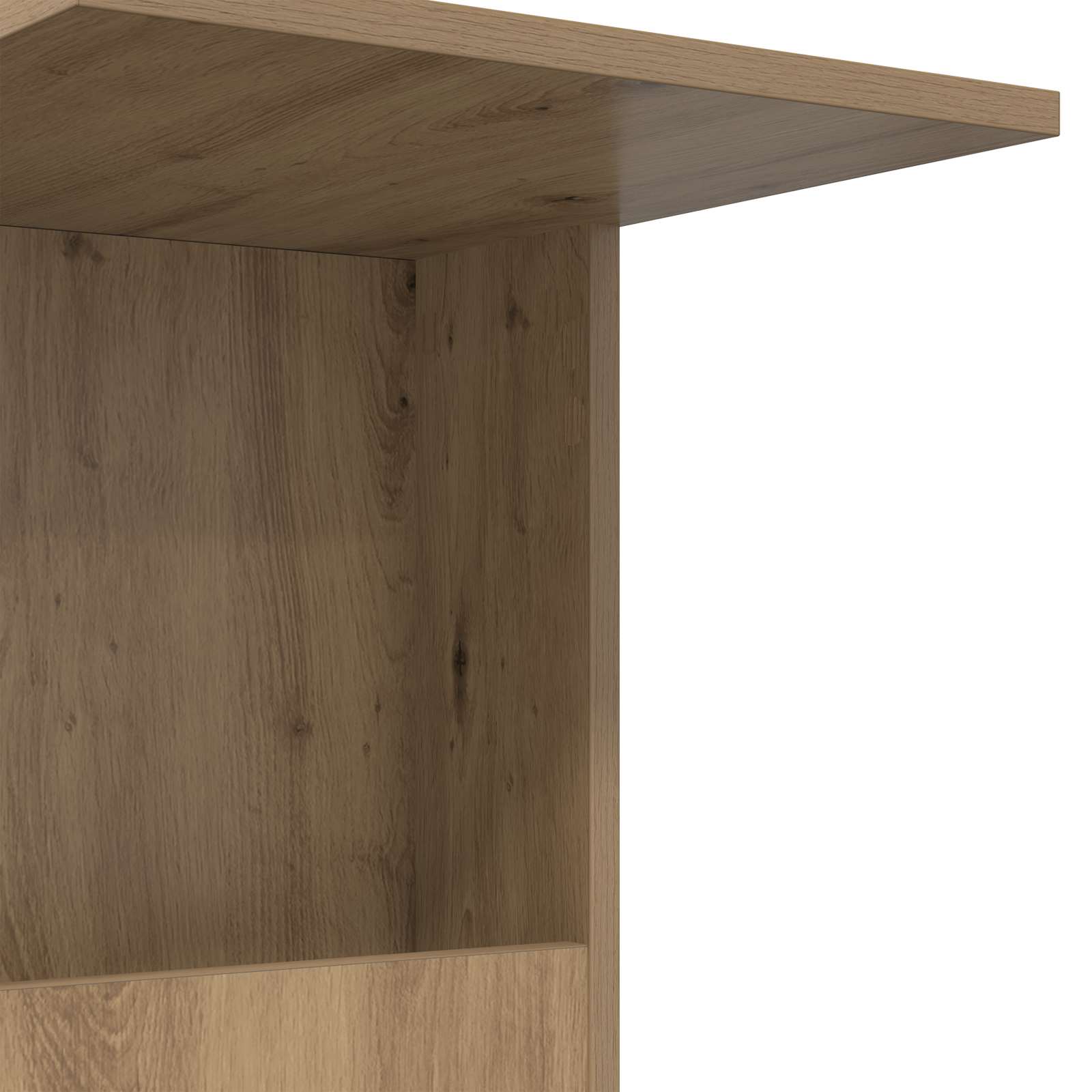 Tavolo laterale con ruota Rovere artigianale 40 x 35 x 60 cm