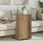 Tavolo laterale con ruota Rovere artigianale 40 x 35 x 60 cm
