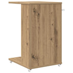 Tavolo laterale con ruota Rovere artigianale 40 x 35 x 60 cm