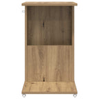 Tavolo laterale con ruota Rovere artigianale 40 x 35 x 60 cm