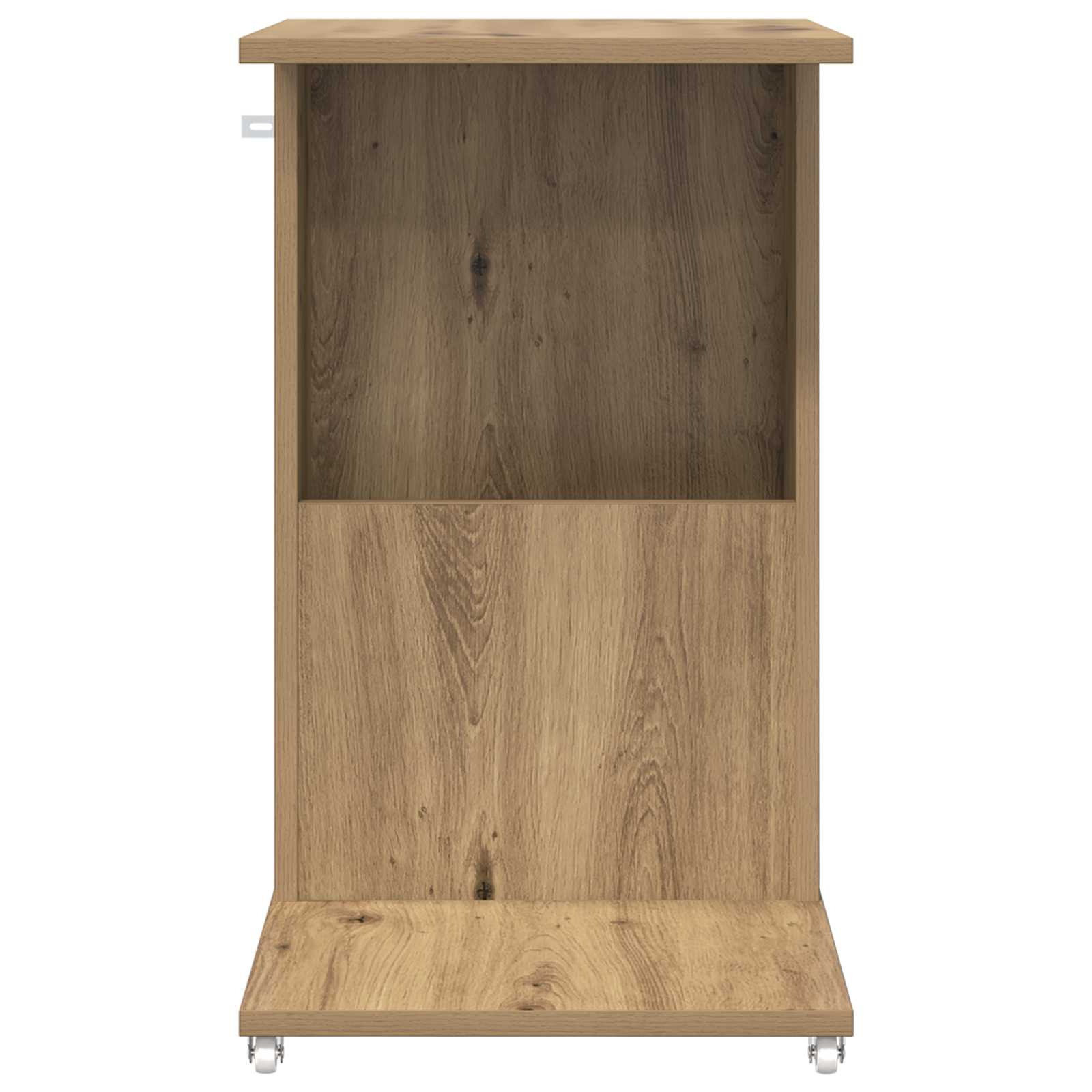 Tavolo laterale con ruota Rovere artigianale 40 x 35 x 60 cm
