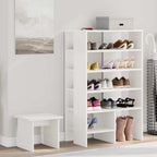 Mobile per scarpe 2 pcs Bianco Legno multistrato