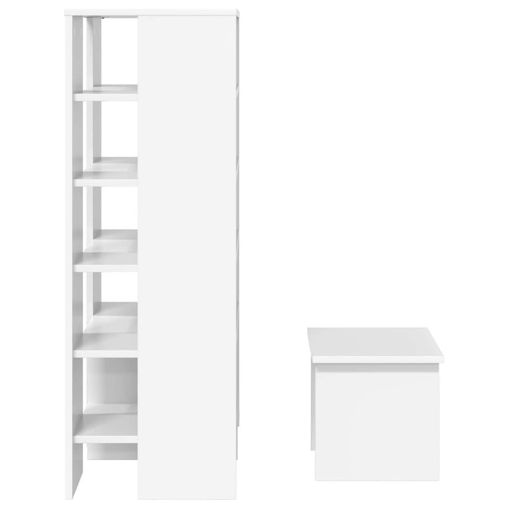 Mobile per scarpe 2 pcs Bianco Legno multistrato