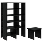 Mobile per scarpe 2 pcs Rovere Nero Legno multistrato