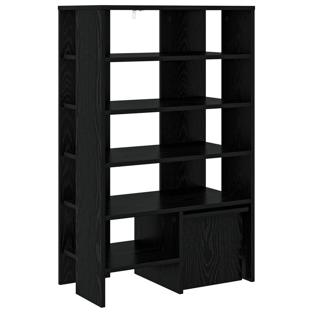 Mobile per scarpe 2 pcs Rovere Nero Legno multistrato