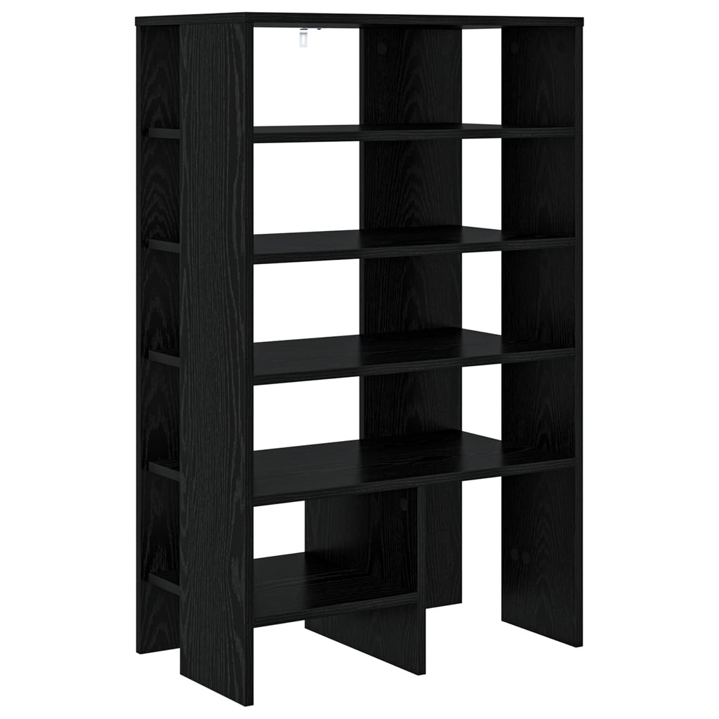 Mobile per scarpe 2 pcs Rovere Nero Legno multistrato