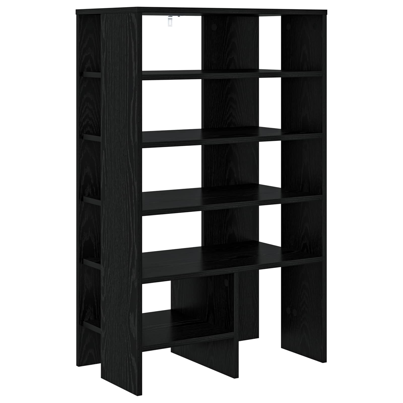 Mobile per scarpe 2 pcs Rovere Nero Legno multistrato
