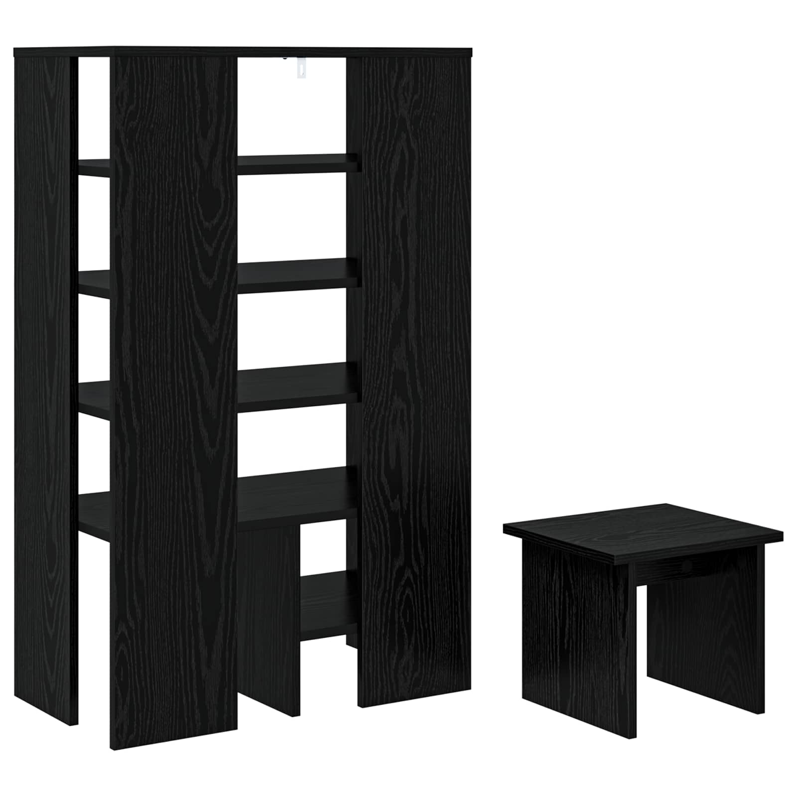 Mobile per scarpe 2 pcs Rovere Nero Legno multistrato