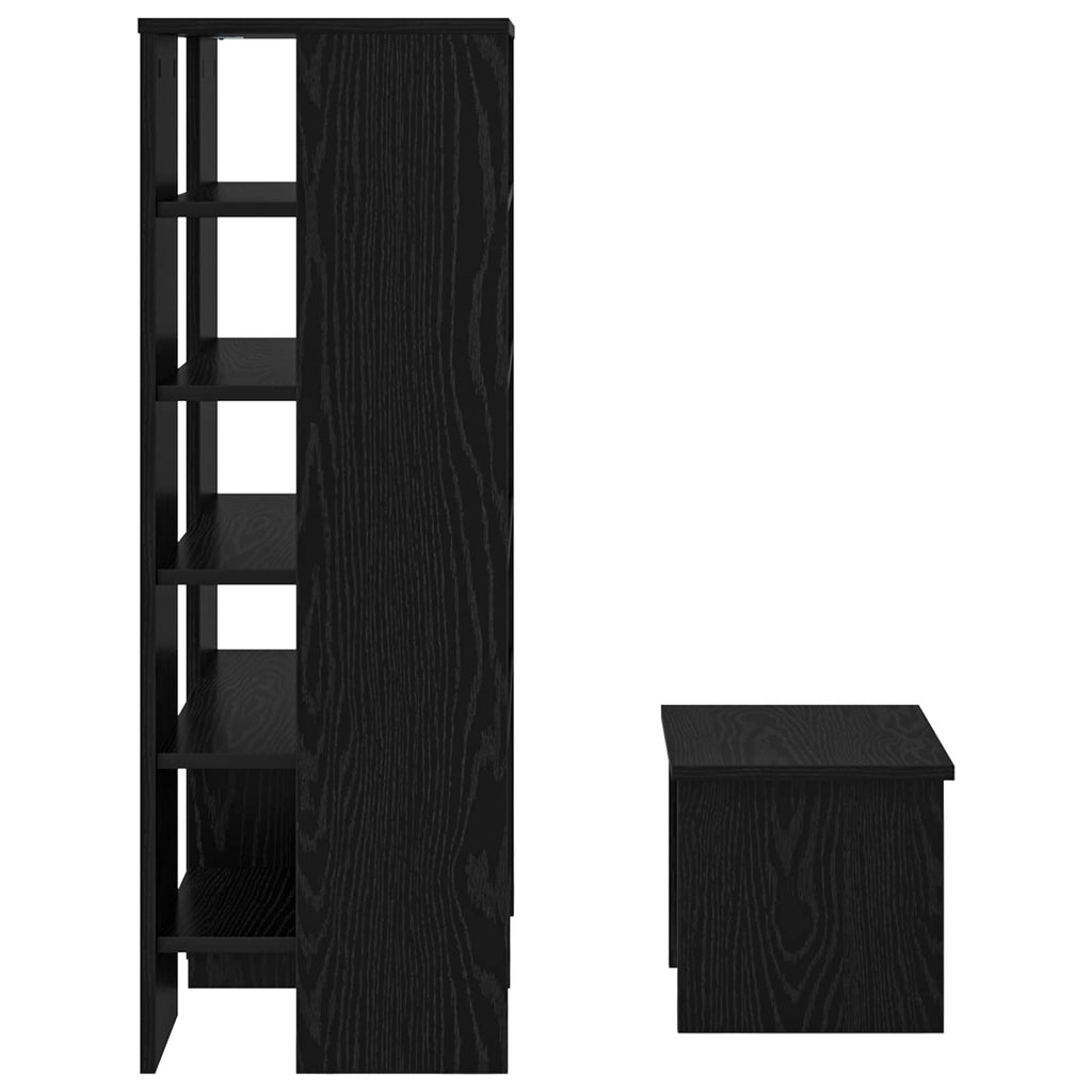 Mobile per scarpe 2 pcs Rovere Nero Legno multistrato
