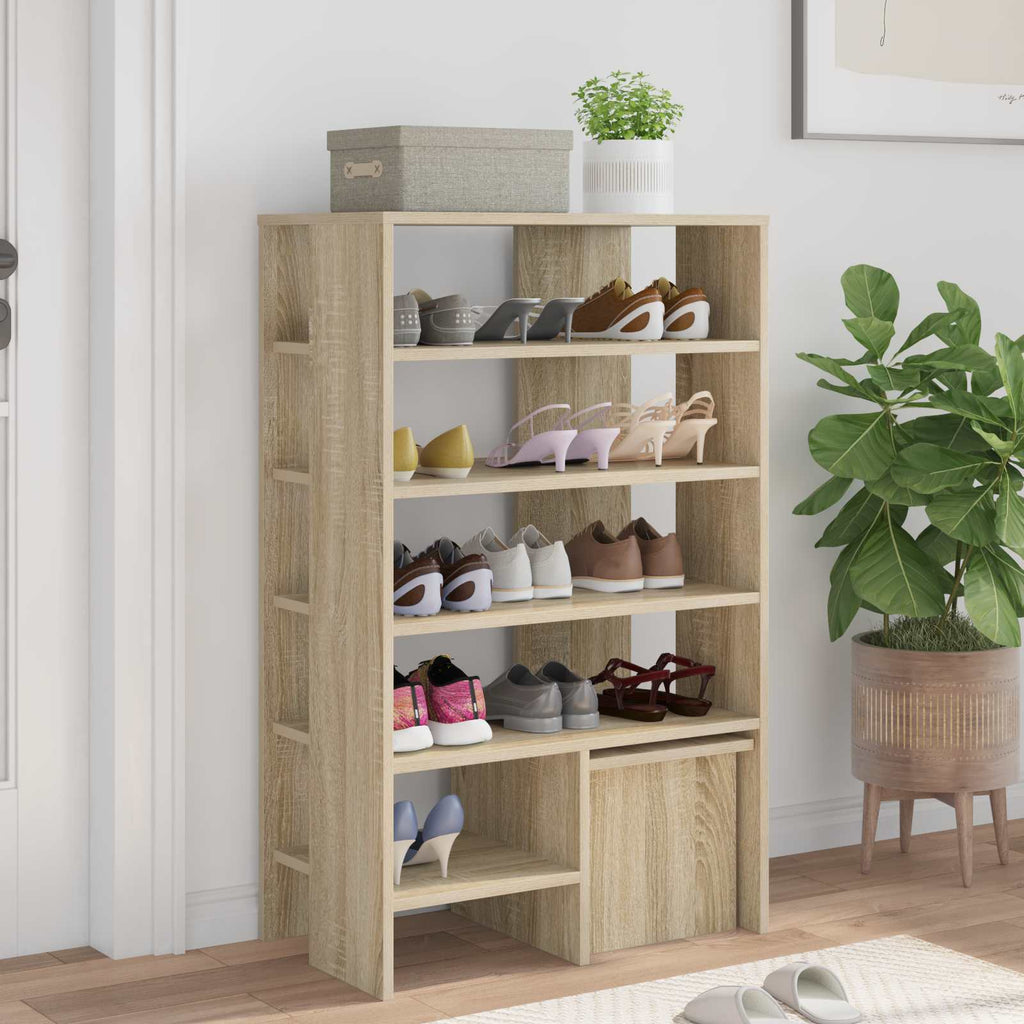 Mobile per scarpe 2 pcs Rovere Sonoma Legno multistrato