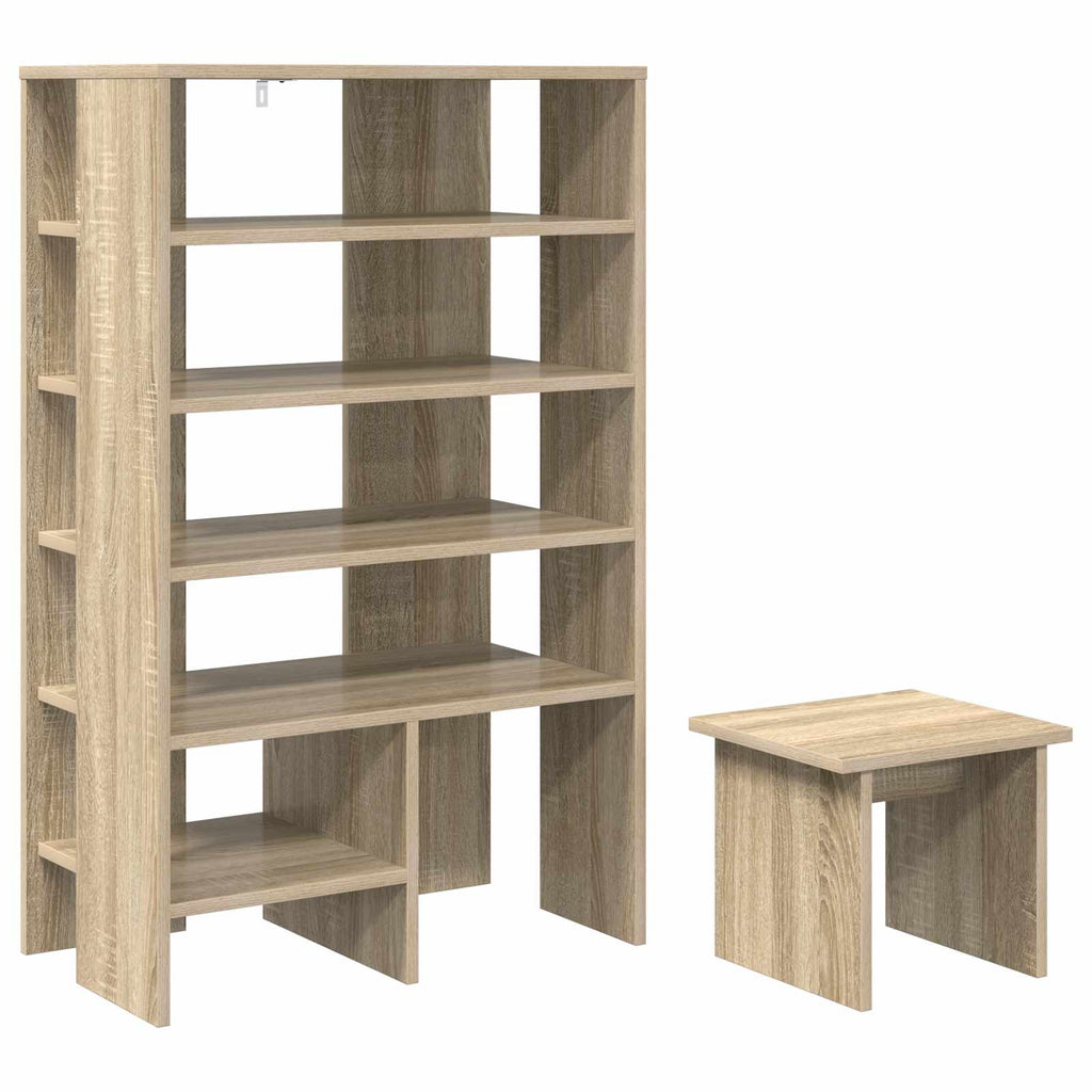 Mobile per scarpe 2 pcs Rovere Sonoma Legno multistrato