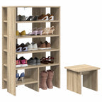 Mobile per scarpe 2 pcs Rovere Sonoma Legno multistrato
