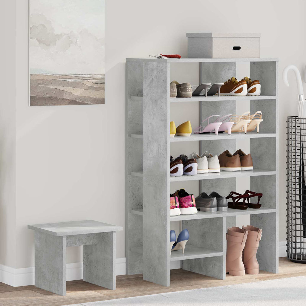 Mobile per scarpe 2 pcs Grigio cemento Legno multistrato