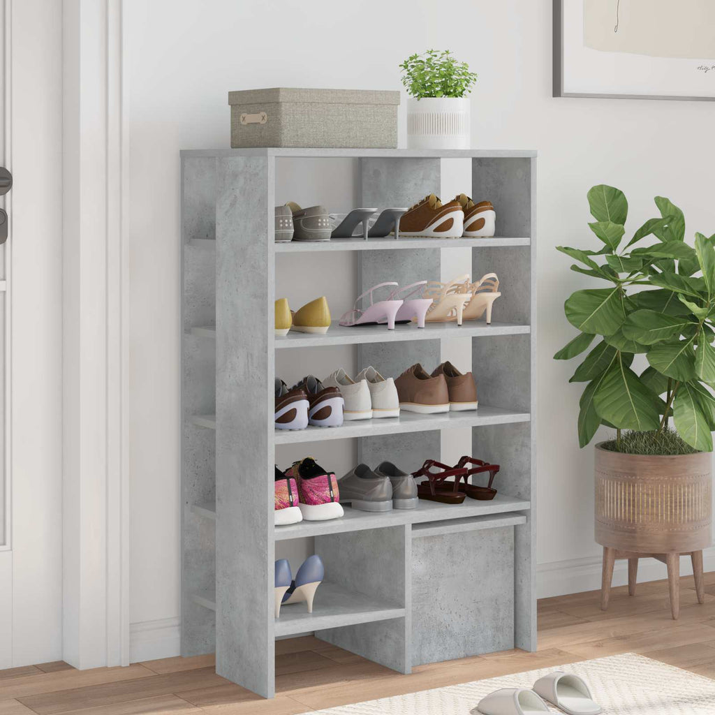 Mobile per scarpe 2 pcs Grigio cemento Legno multistrato