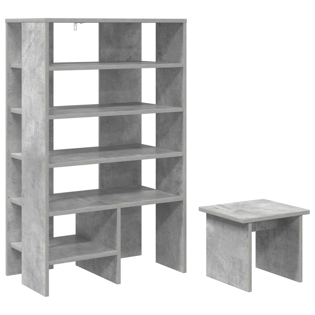 Mobile per scarpe 2 pcs Grigio cemento Legno multistrato