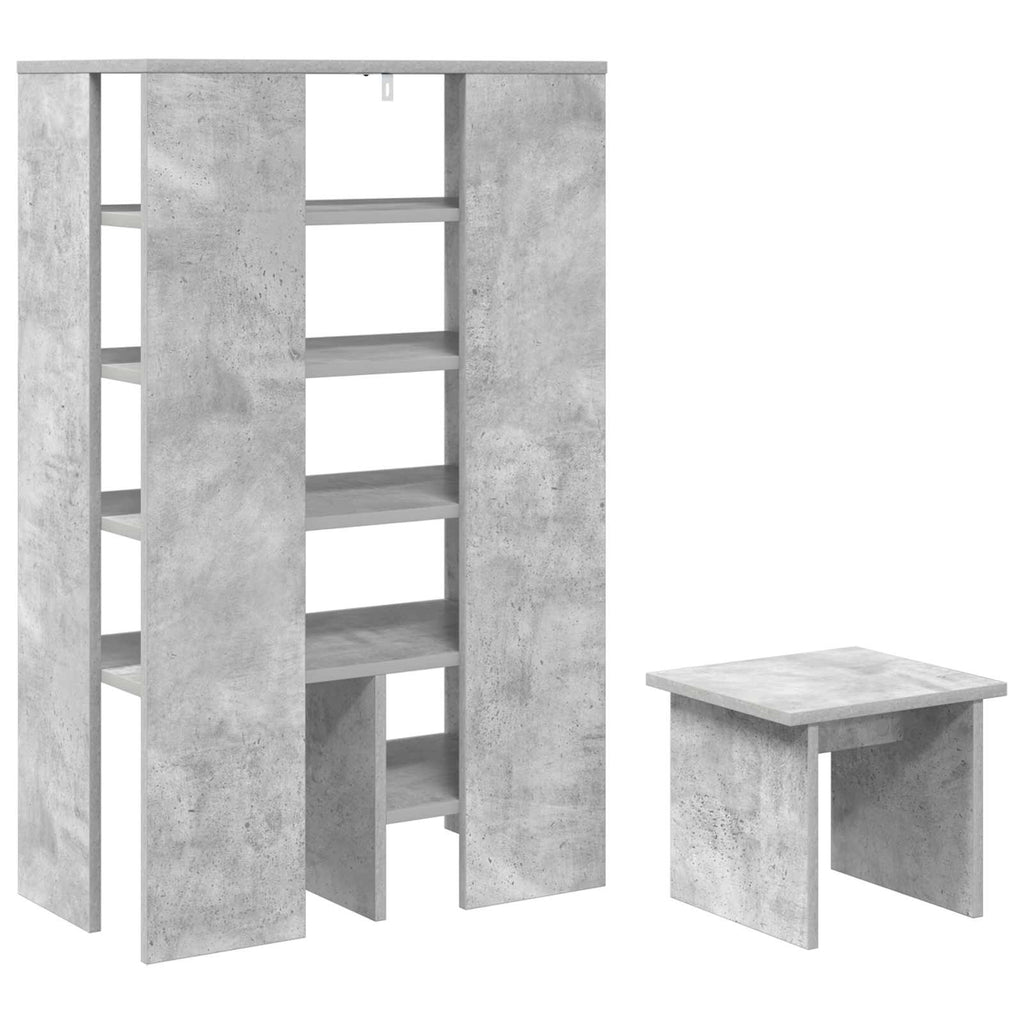 Mobile per scarpe 2 pcs Grigio cemento Legno multistrato