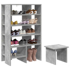 Mobile per scarpe 2 pcs Grigio cemento Legno multistrato