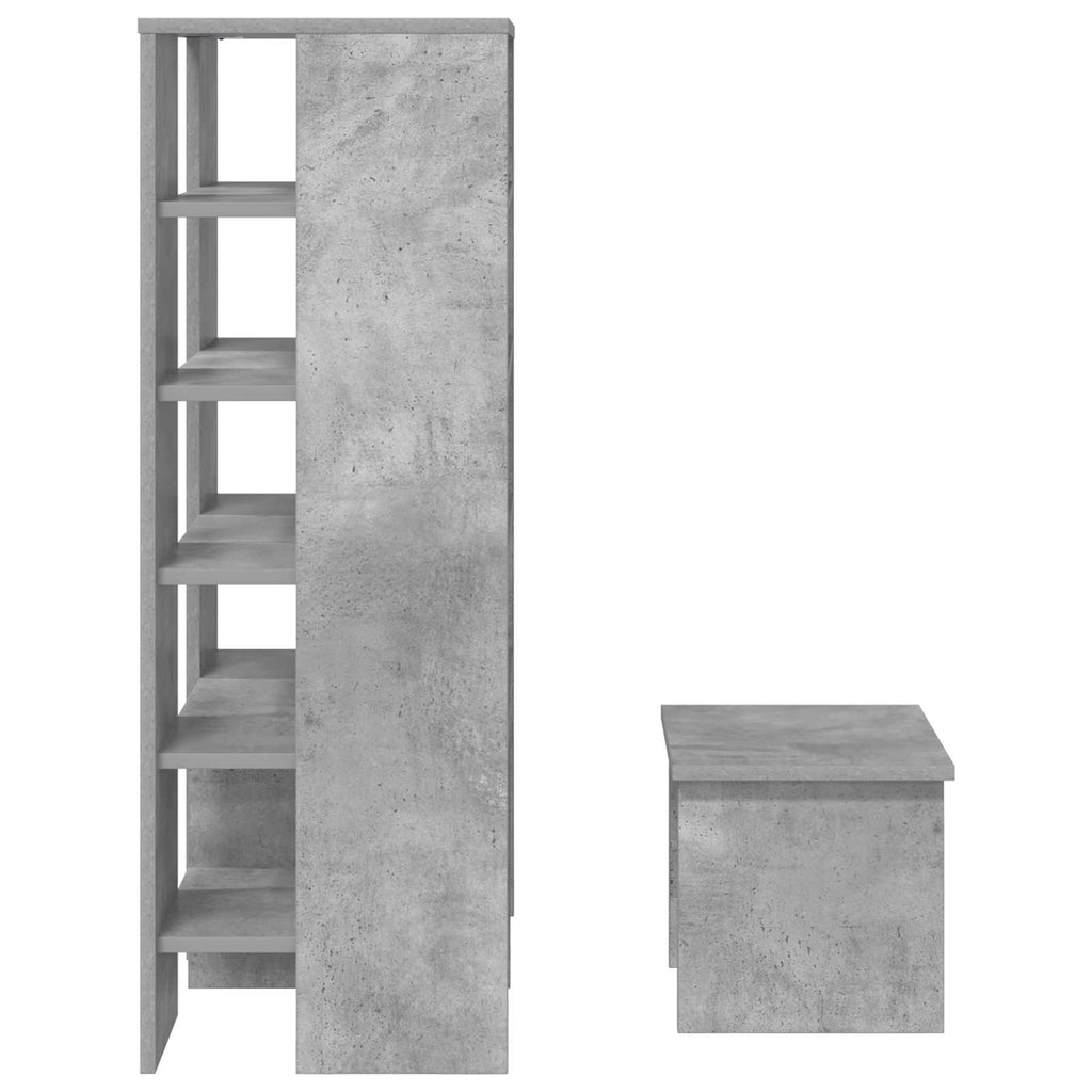Mobile per scarpe 2 pcs Grigio cemento Legno multistrato