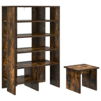 Mobile per scarpe 2 pcs Rovere fumé Legno multistrato