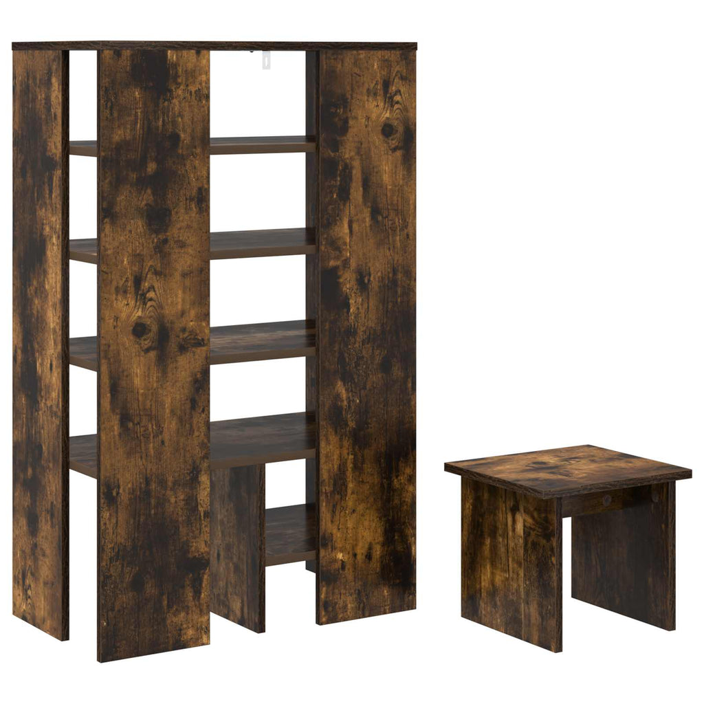 Mobile per scarpe 2 pcs Rovere fumé Legno multistrato