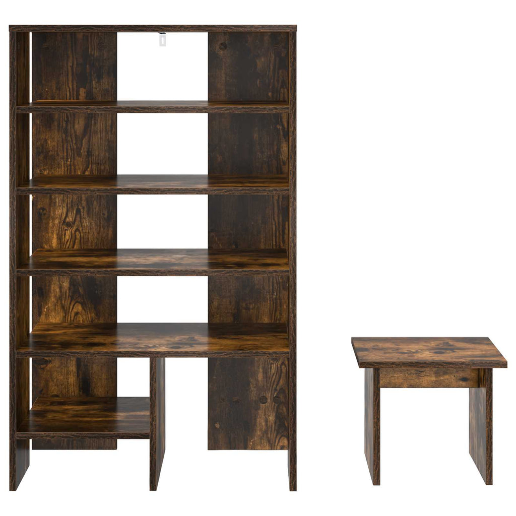 Mobile per scarpe 2 pcs Rovere fumé Legno multistrato