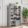 Mobile per scarpe 2 pcs Grigio Sonoma Legno multistrato