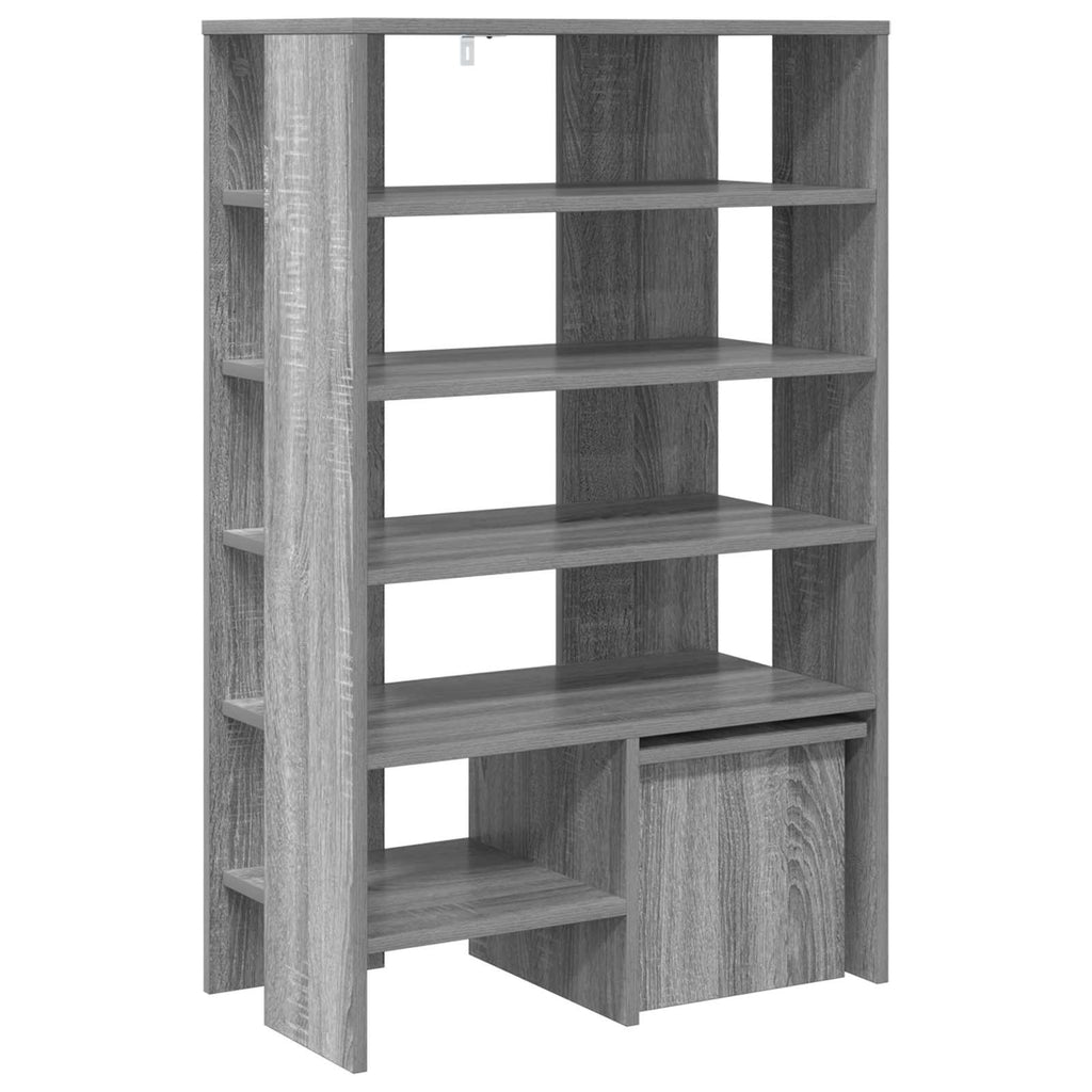 Mobile per scarpe 2 pcs Grigio Sonoma Legno multistrato
