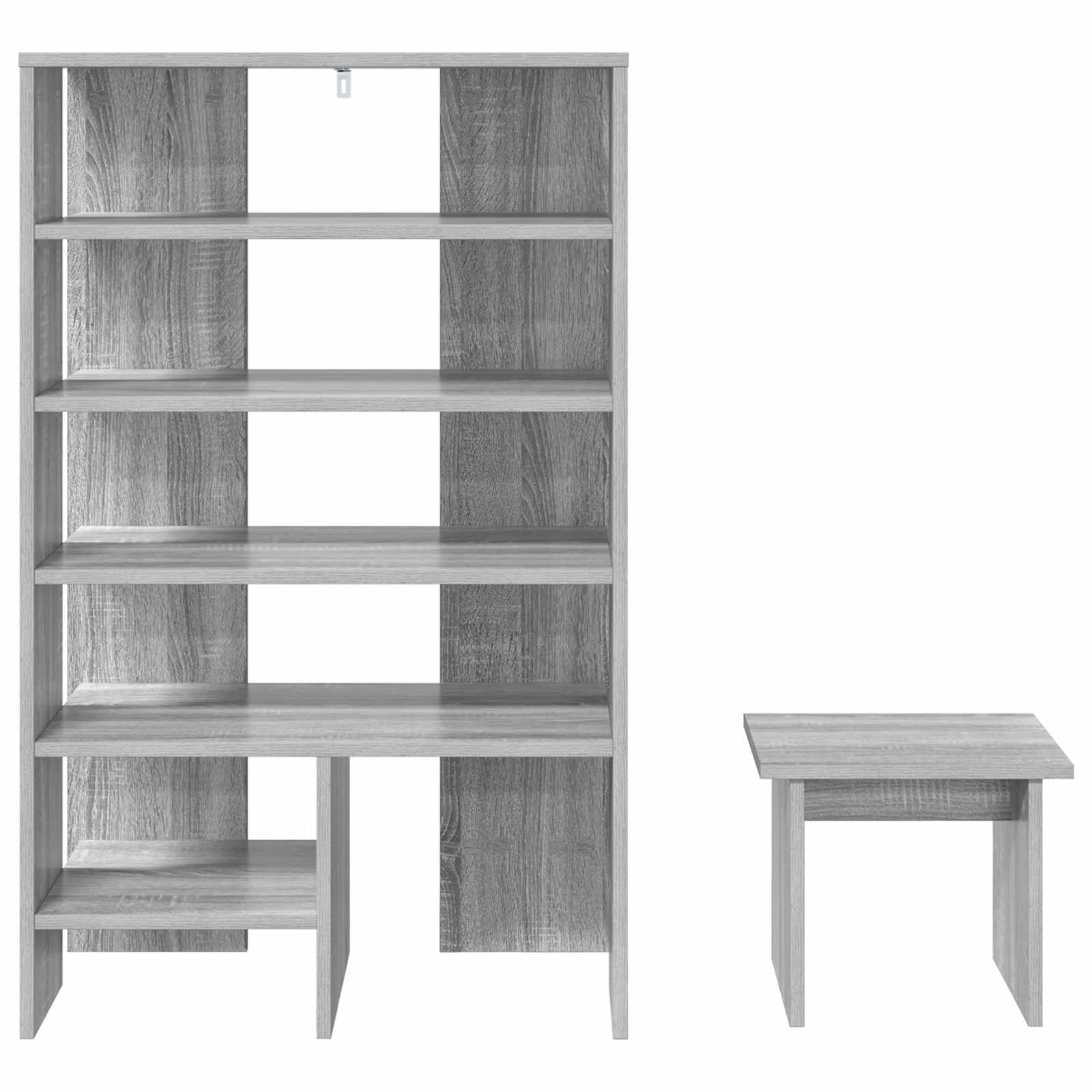 Mobile per scarpe 2 pcs Grigio Sonoma Legno multistrato