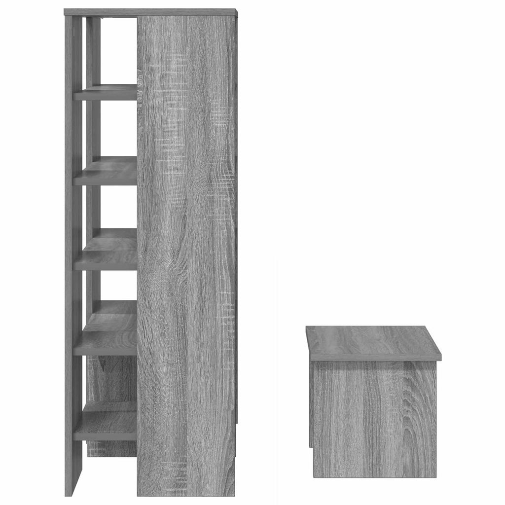 Mobile per scarpe 2 pcs Grigio Sonoma Legno multistrato
