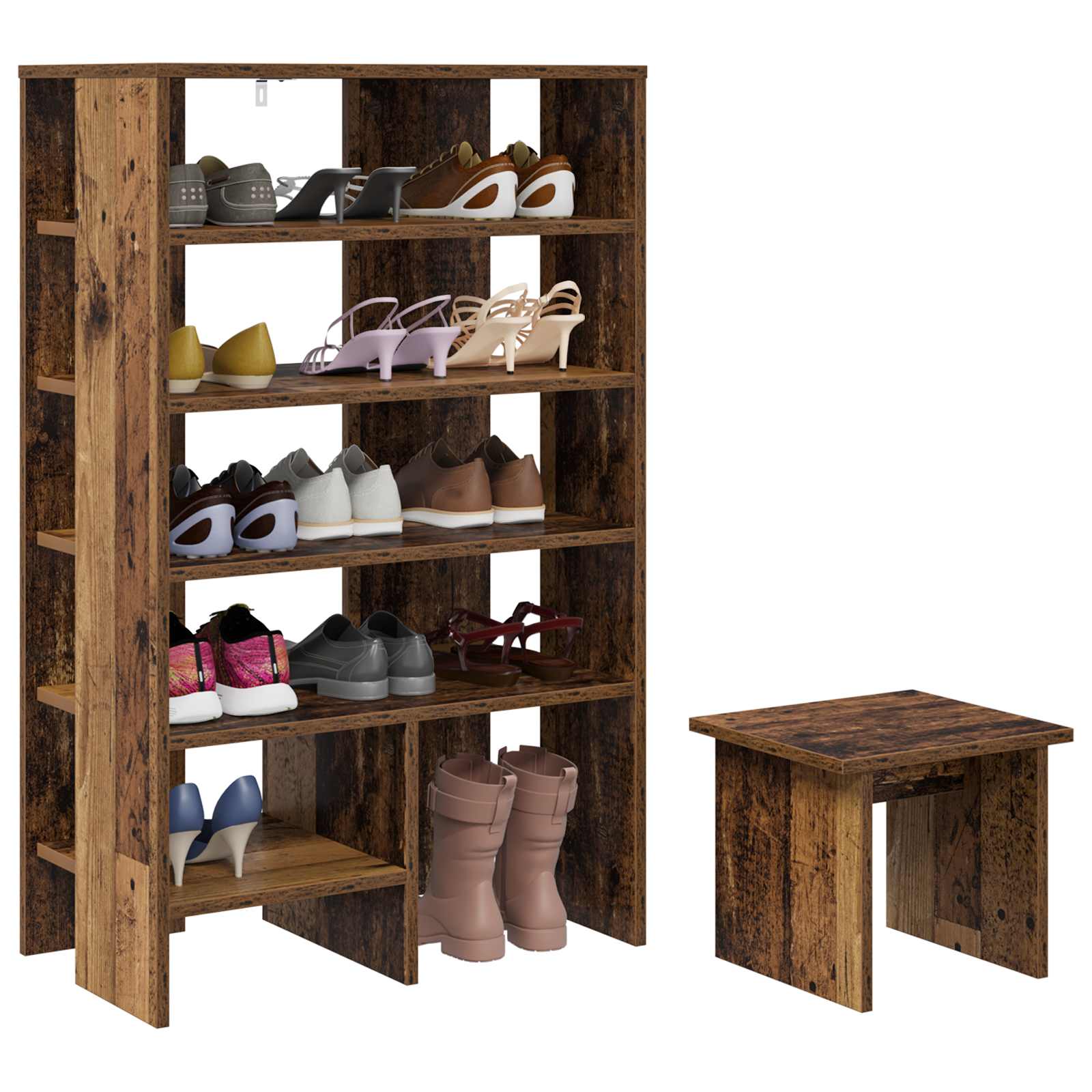 Mobile per scarpe 2 pcs Legno vecchio Legno multistrato