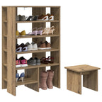 Mobile per scarpe 2 pcs Rovere artigianale Legno multistrato