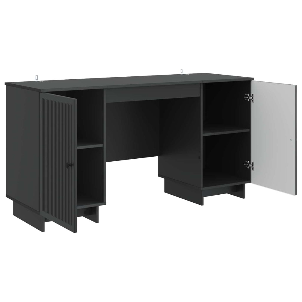 Scrivania Nero Legno ingegnerizzato 142,5 x 50 x 75 cm
