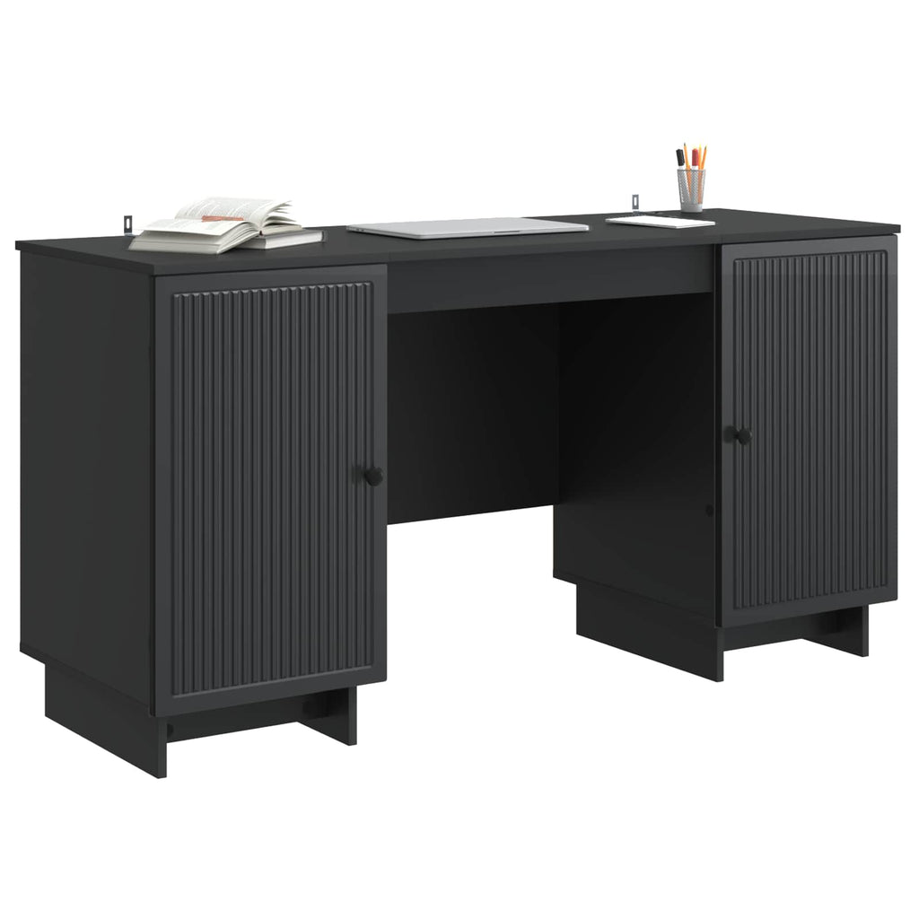 Scrivania Nero Legno ingegnerizzato 142,5 x 50 x 75 cm