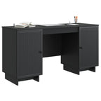 Scrivania Nero Legno ingegnerizzato 142,5 x 50 x 75 cm