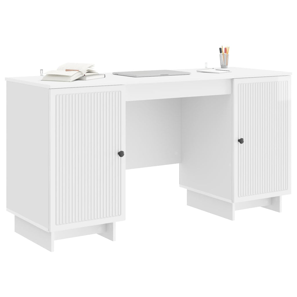 Scrivania Bianco Lucido Legno ingegnerizzato 142,5 x 50 x 75 cm