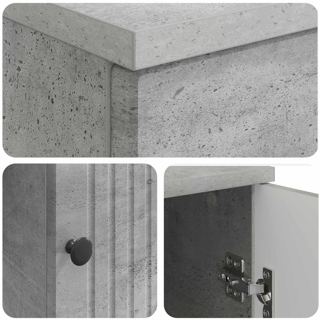 Scrivania con lo scaffale Grigio Cemento 142,5 x 50 x 75 cm