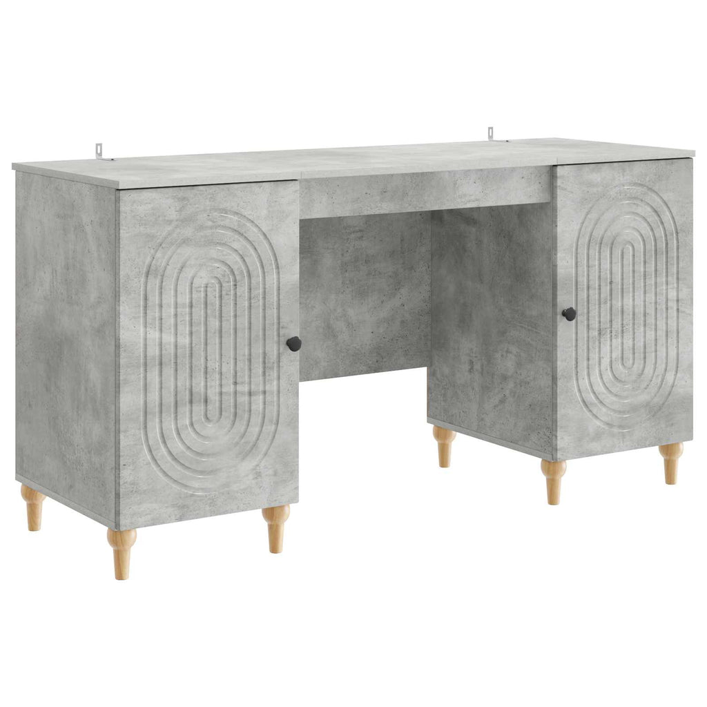 Scrivania con lo scaffale Grigio Cemento 142,5 x 50 x 75 cm