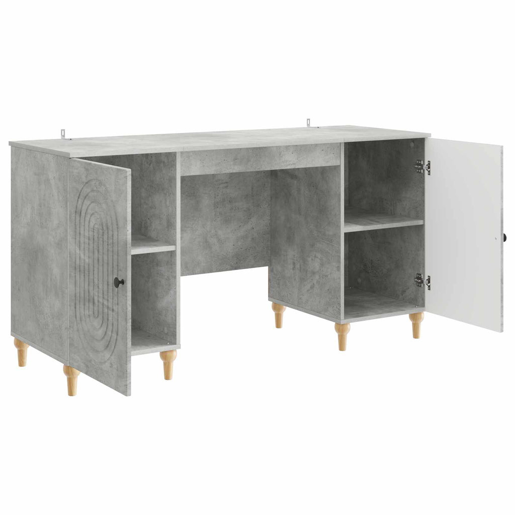 Scrivania con lo scaffale Grigio Cemento 142,5 x 50 x 75 cm