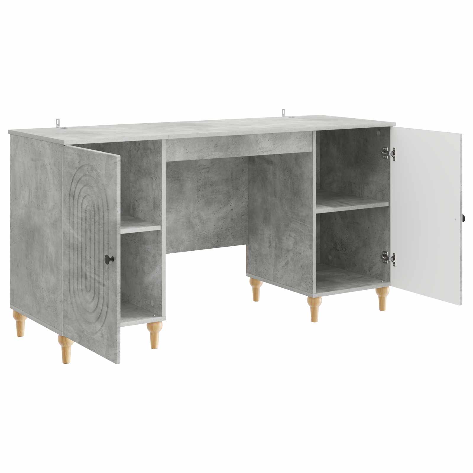 Scrivania con lo scaffale Grigio Cemento 142,5 x 50 x 75 cm