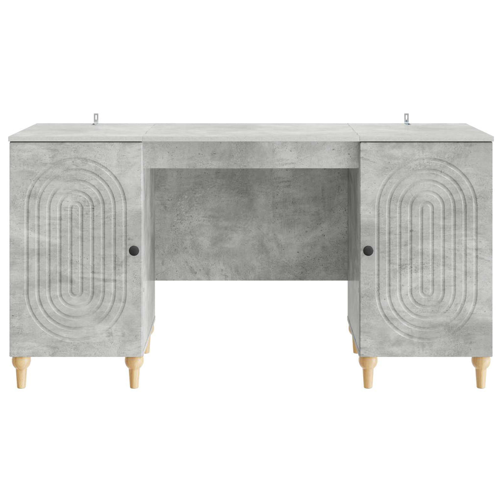 Scrivania con lo scaffale Grigio Cemento 142,5 x 50 x 75 cm