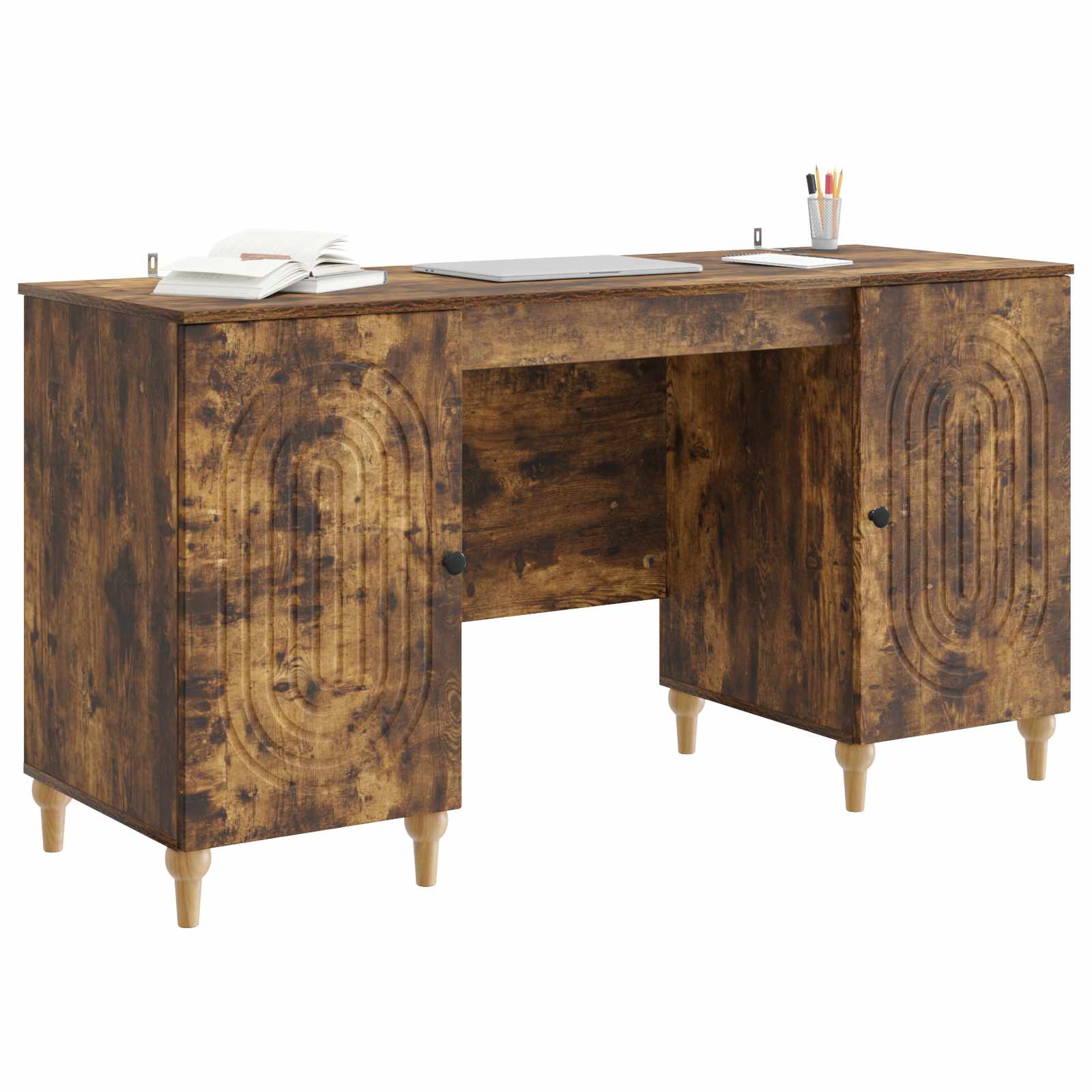 Scrivania Rovere Fumo 142,5 x 50 x 75 cm Legno ingegnerizzato