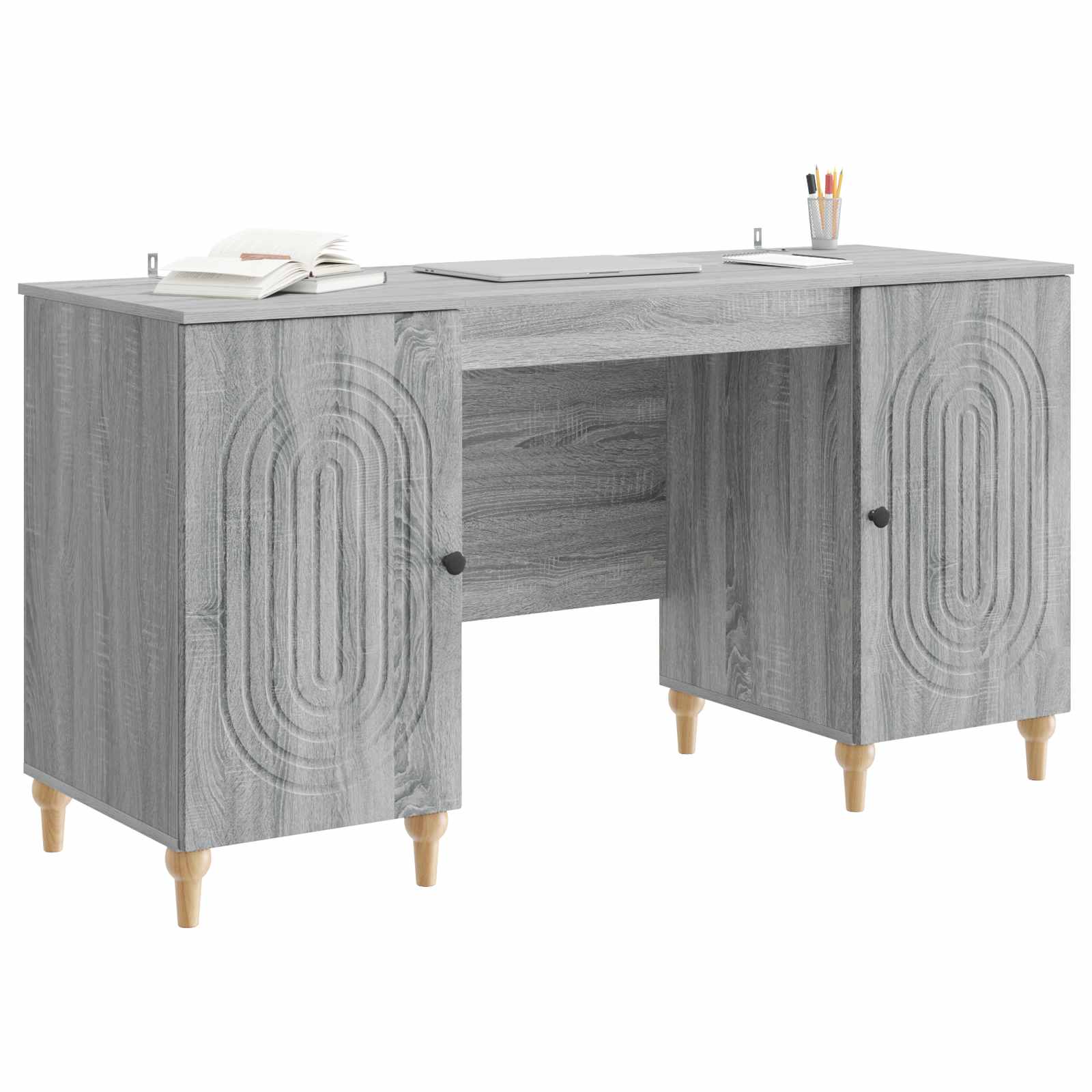 Scrivania Grigio Sonoma 142,5 x 50 x 75 cm Legno ingegnerizzato