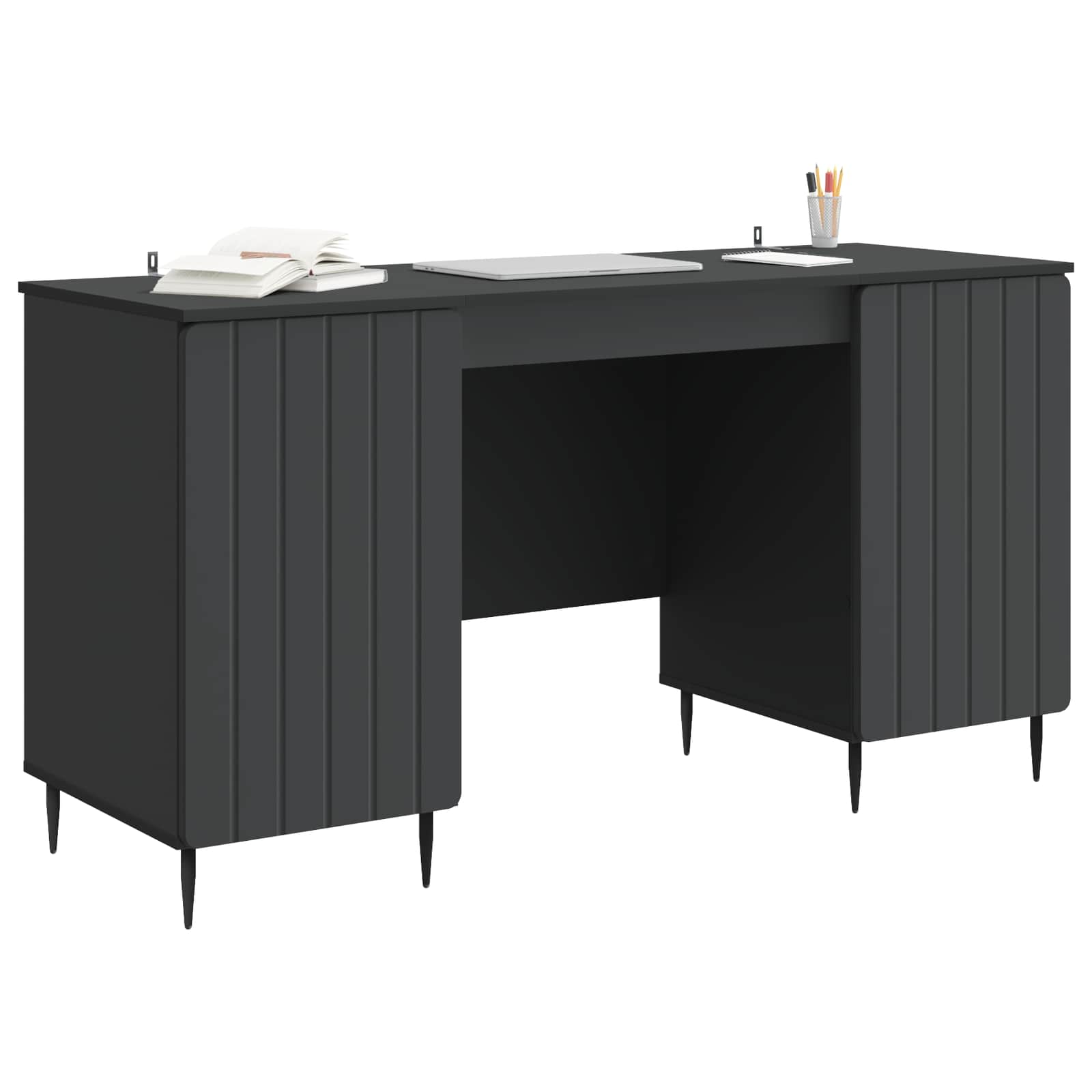 Scrivania Nero 142,5 x 50 x 75 cm Legno ingegnerizzato
